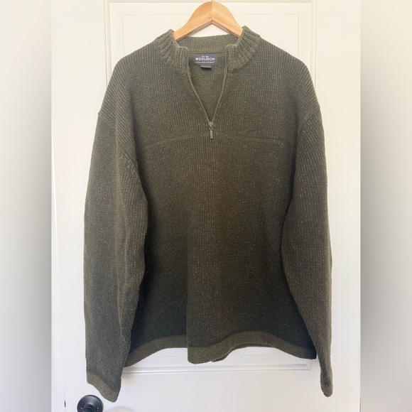 Woolrich Other - Woolrich Men's Olive Green 1/4 Zip Sweater Wool Blend Classic Knit 2XL